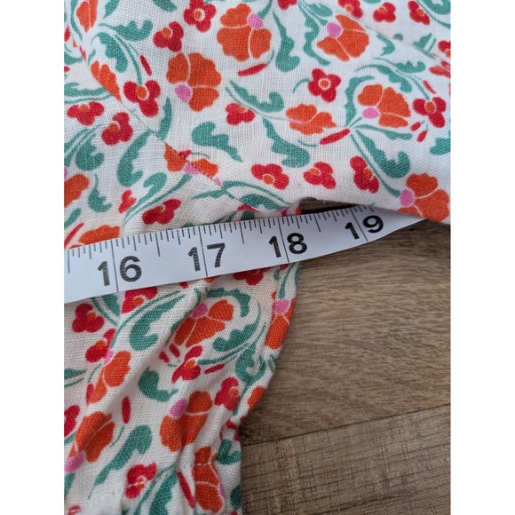 Boden V Neck 100% Linen Floral Dress US 6 UK 10 Beach Cottage - Picture 5 of 6